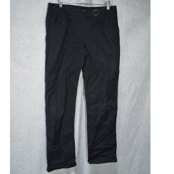 Theory Women’s Black Belted Straight Leg Dress Pants Size 6 - Picture 1 of 4